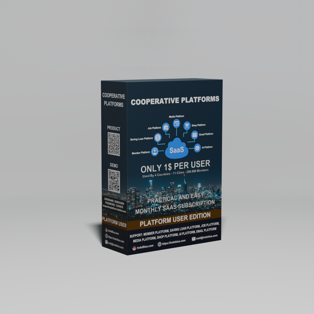 Cooperative Platform SaaS 1 Month Subscription and Services One User Package